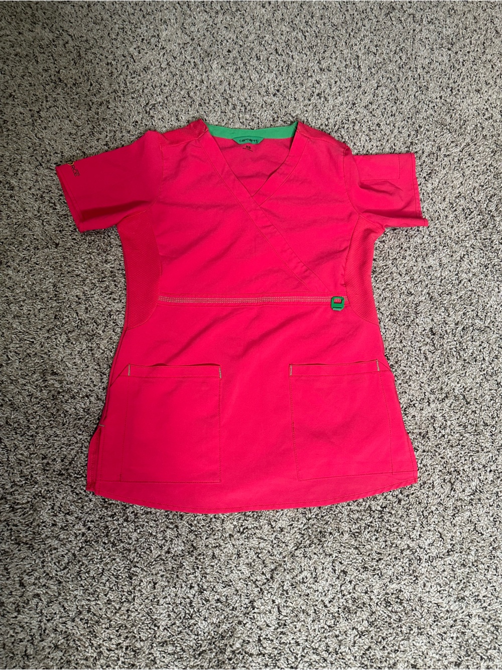 Carhartt Hot Pink Polo with Green Trim